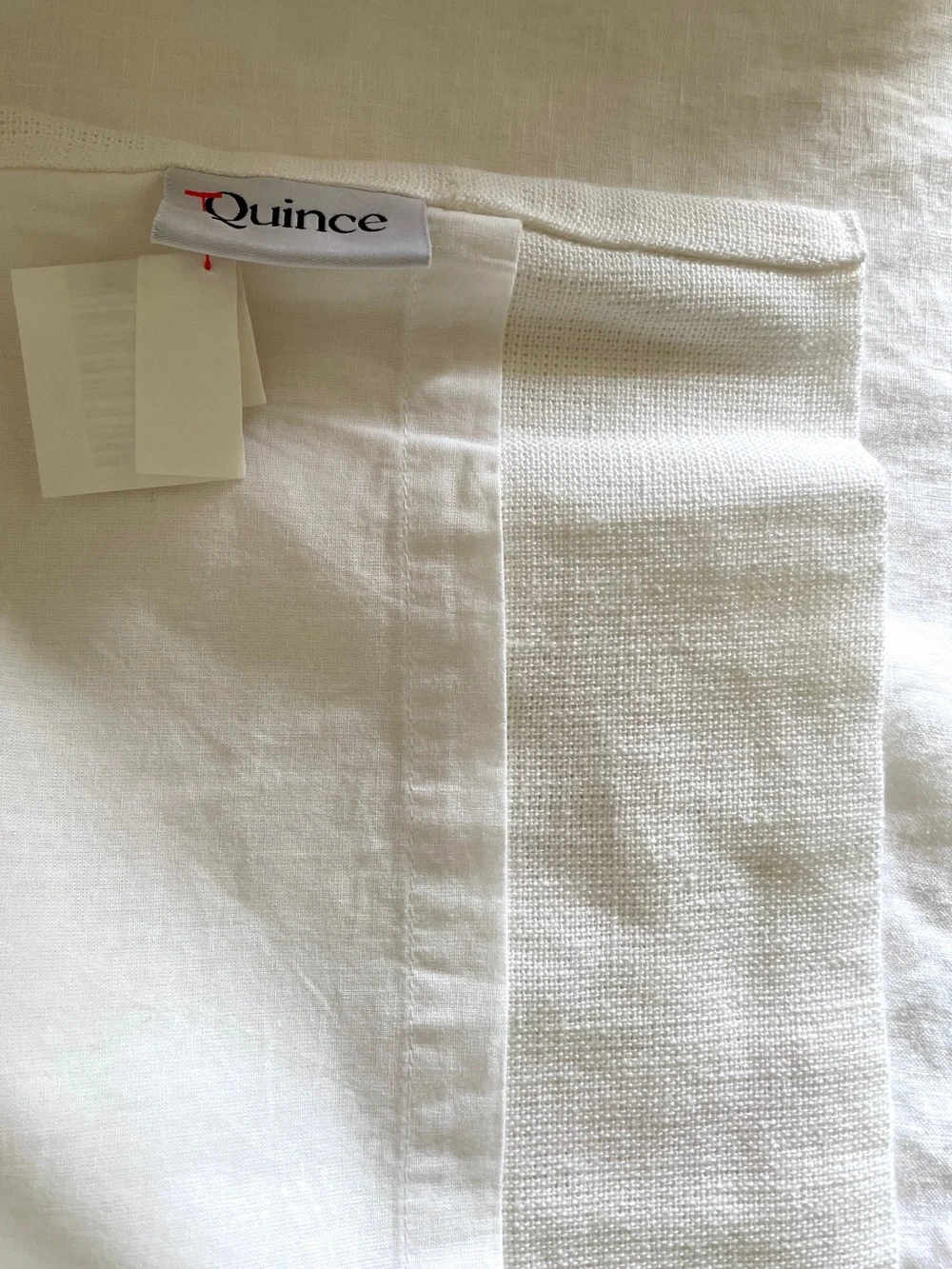 Quince Textured Linen Curtain White 48x96 Single Panel